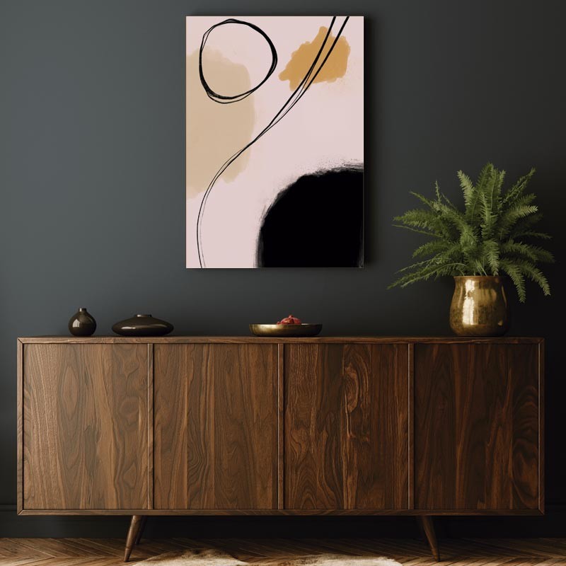 Cuadro abstracto líneas y círculos