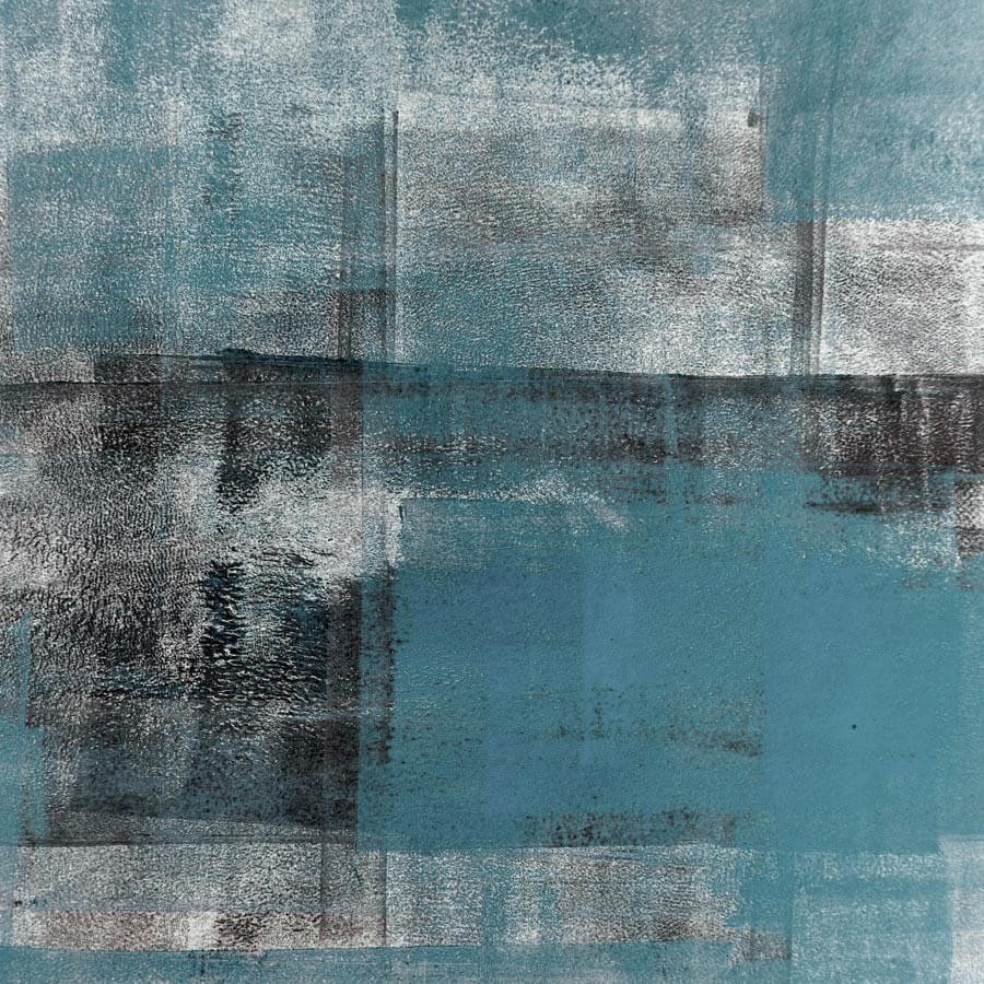 Cuadro abstracto azul y negro