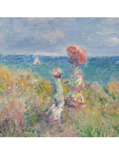 Cuadro Un paseo en acantilados de Pourville de Monet 2