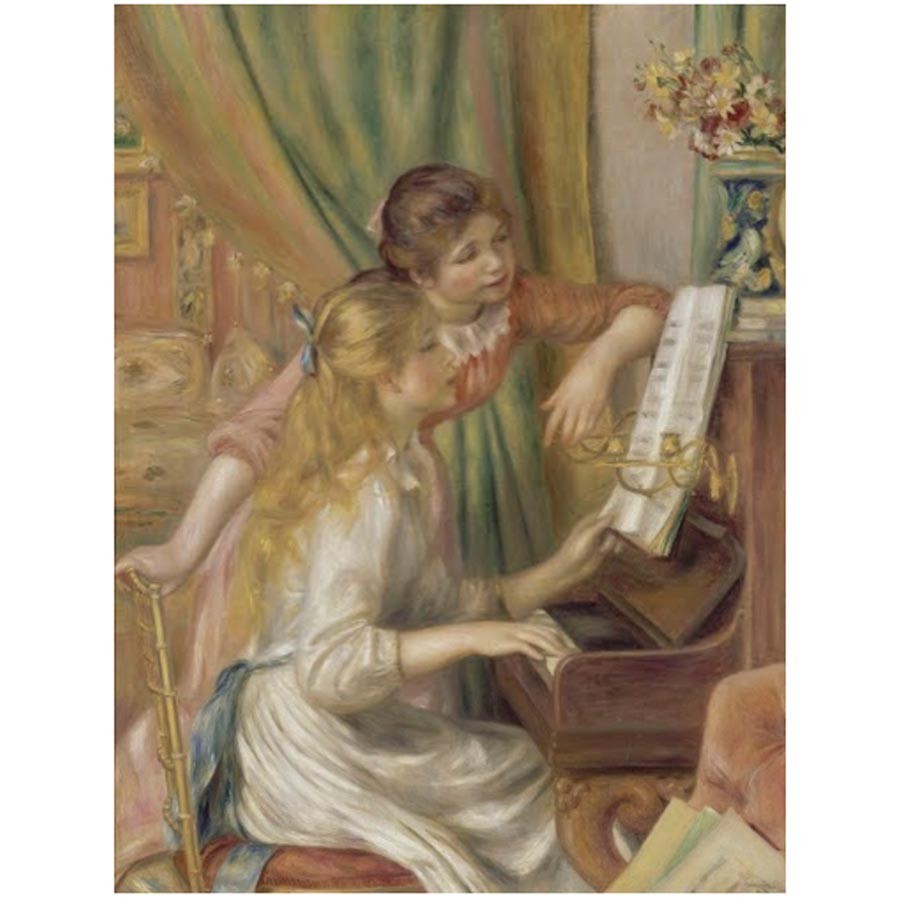 Cuadro Niñas tocando el piano de Pierre Renoir