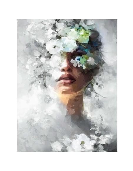 Cuadro Mujer Flores Head