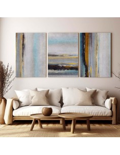 Tríptico Abstracto Grey Grey