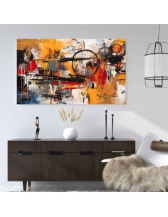 Cuadro Abstracto de Colores Anaranjados