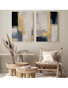 Díptico Abstracto Gold