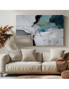 Cuadro Abstracto blanco y azulado