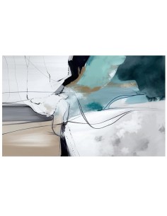 Cuadro Abstracto blanco y azulado 2