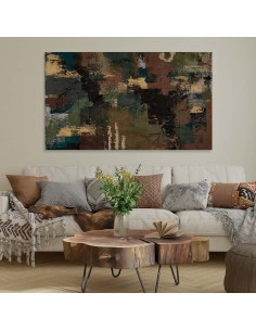 Cuadro abstracto de tonos verdes