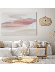 Cuadro Abstracto Rosa y Blanco