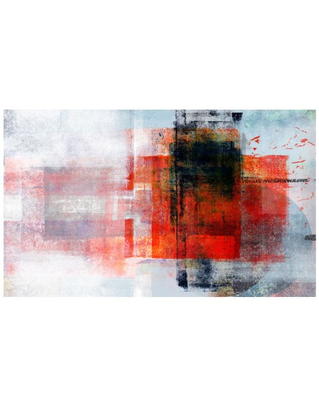Cuadro abstracto rojo, negro y blanco