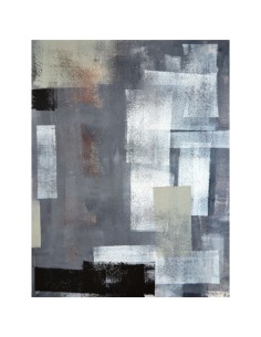 Cuadro abstracto negro, gris y blanco 2