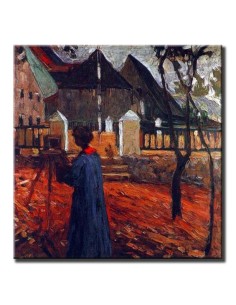 Gabriele Münter Pintando en Kallmunz